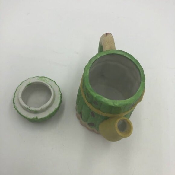 Vintage Asparagus Miniature Ceramic Teapot with Lid Vegetable Theme Collectible - Picture 6 of 13